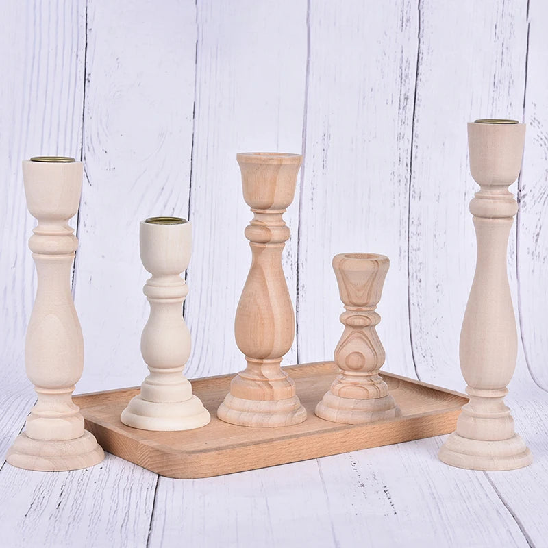 Candlesticks Holderng Decorations, Retro Wood Classic Weddi candle holders Holders home decor - vue 3 sur 11