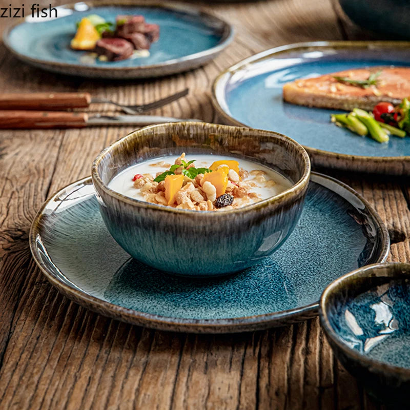 Assiette ceramique style retro flamme vaisselle restaurant - vue 5 sur 7