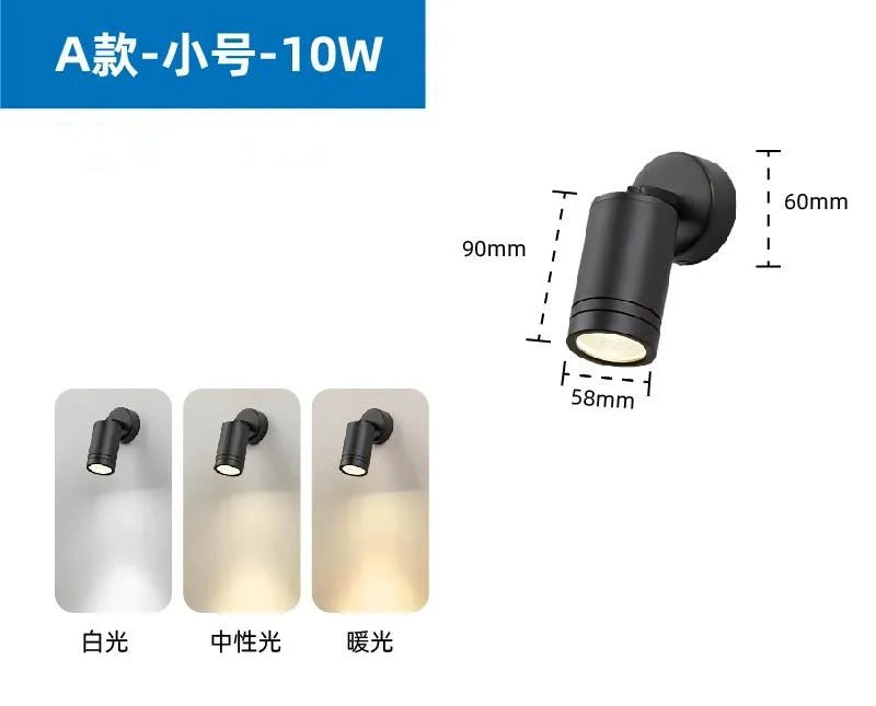 Waterproof adjustable LED outdoor wall light for signs - vue 11 sur 14