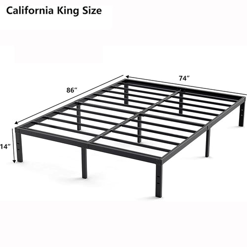 Metal Bed Frame – Heavy Duty Mattress Foundation with Anti-slip Steel Slat Support, Durable Platform Base with Underbed Storage