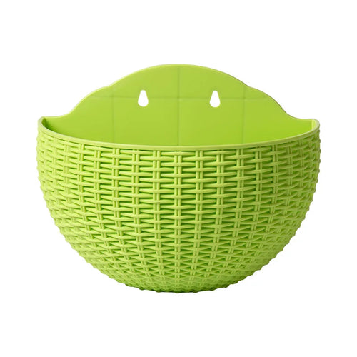 European Wall Mounted Hydroponic Plant Pot, Semi-Circular, Hanging Flower Basket, Balcony, Lazy Wall Mounted, No Drilling, Decor - vue 14 sur 16