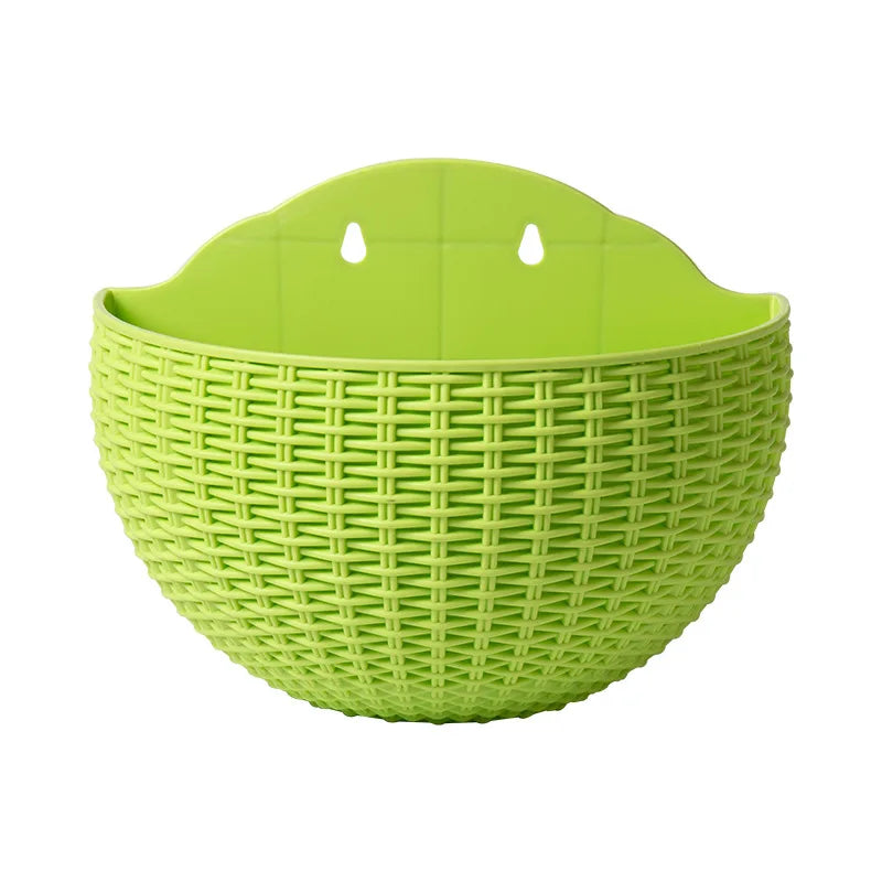 European Wall Mounted Hydroponic Plant Pot, Semi-Circular, Hanging Flower Basket, Balcony, Lazy Wall Mounted, No Drilling, Decor - vue 13 sur 16