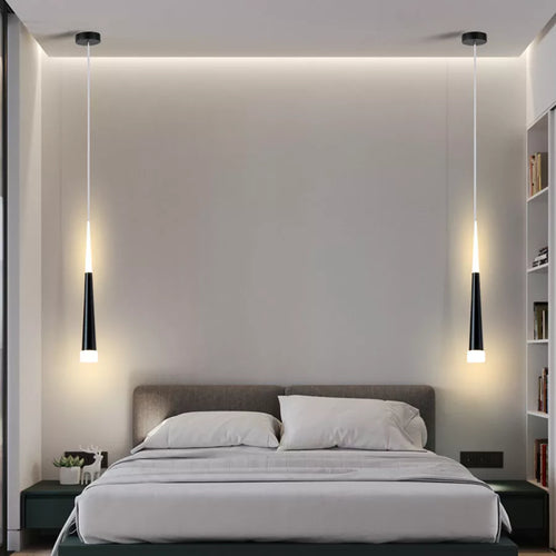 Thrisdar 7W cône Long Tube suspension LED lumière chambre chevet lampes suspendues boutique Bar café salle à manger cuisine suspension - vue 2 sur 11
