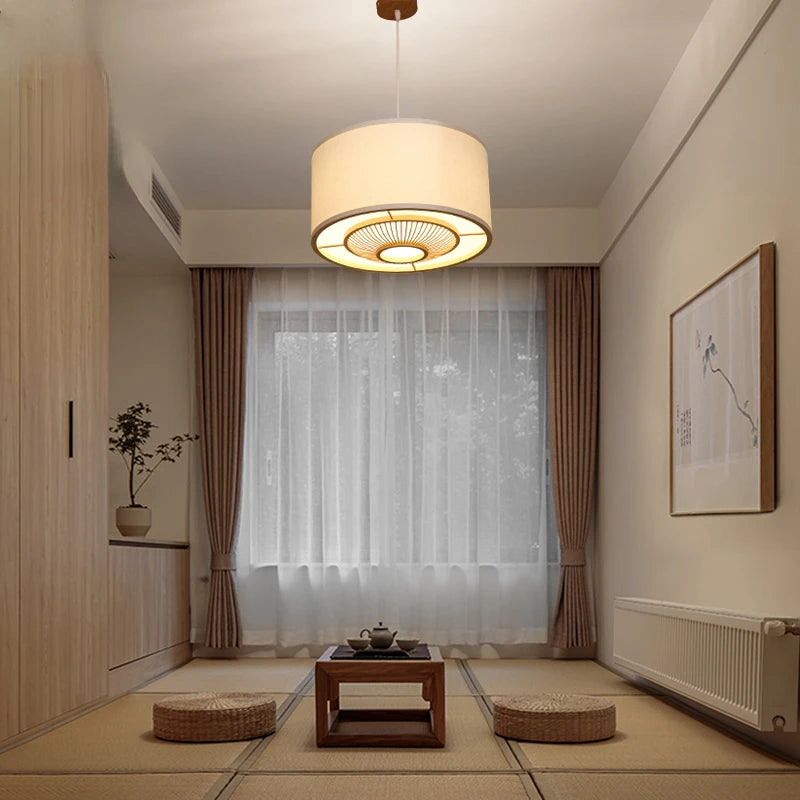 lustre en bambou style japonais pour intérieur zen - vue 5 sur 12