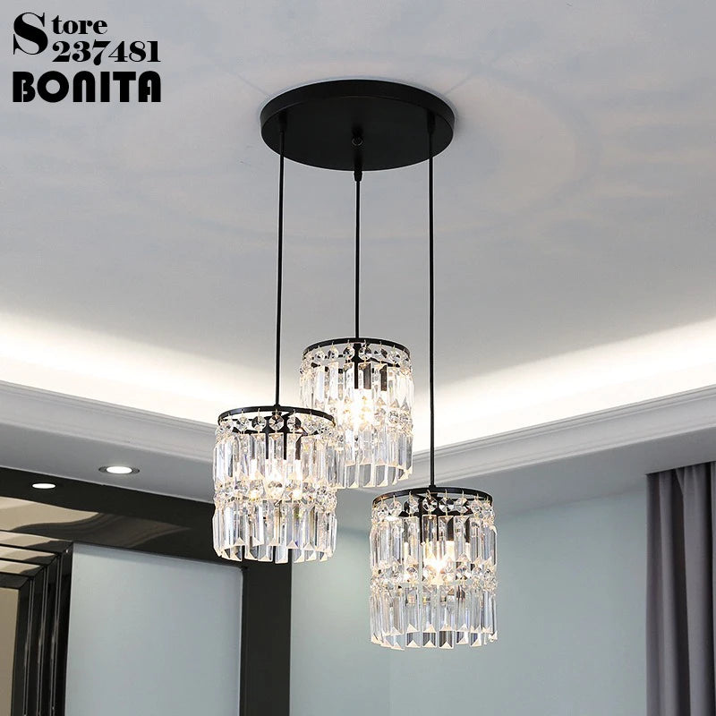 lustre en cristal moderne suspension décorative et brillante - vue 2 sur 14