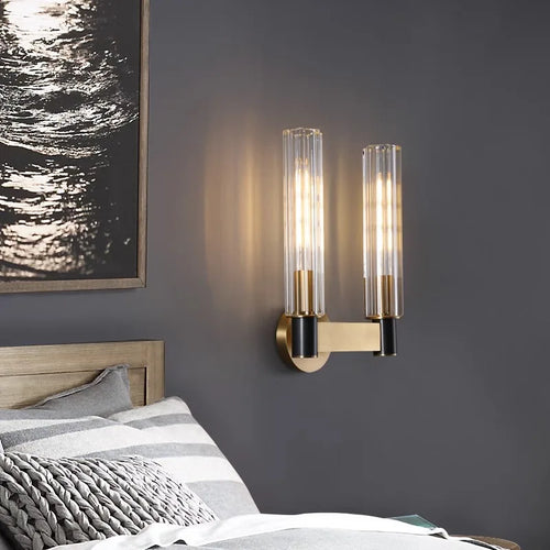 Applique murale italienne luxe cristal cuivre minimaliste postmoderne