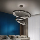 lustre moderne en cristal avec éclairage led pour villa