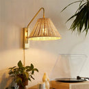 Japanese rustic rattan minimalist decorative wall light