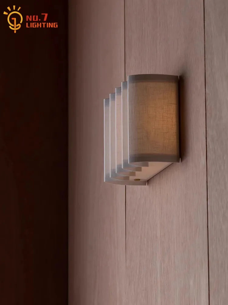 Wabi-sabi nordique individuel vague applique LED atmosphère tissu Art décoratif appliques murales salon chambre chevet escaliers
