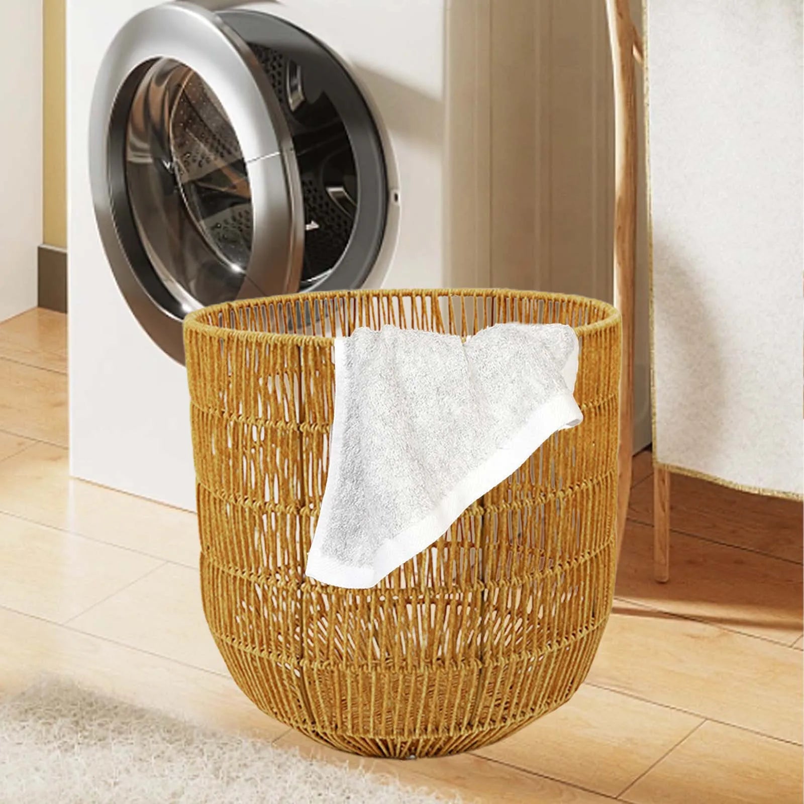 panier tissé imitation rotin pour jouets et linge - vue 4 sur 10