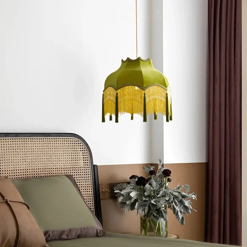 plafonnier led suspendu rétro avec pampilles pour intérieur élégant - vue 9 sur 8