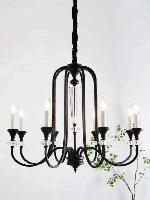 lustre rétro luxe en cristal style américain - vue 2 sur 10