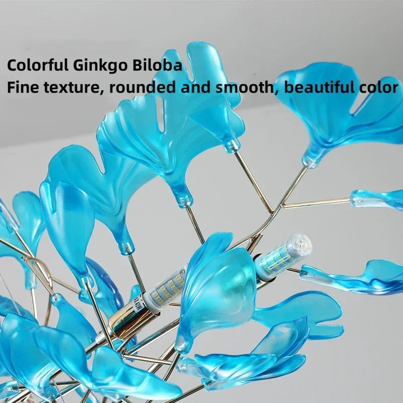 lustre romantique nordique artpad avec feuilles en acrylique pour la maison - vue 6 sur 21