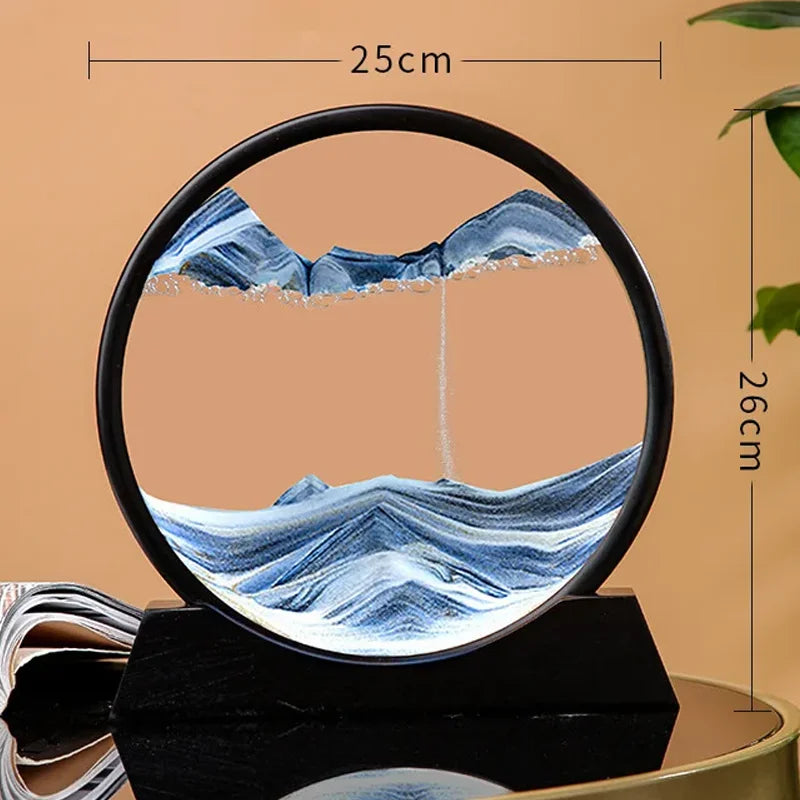 sablier en verre 3d paysage de sable en mouvement décoration artistique - vue 53 sur 54