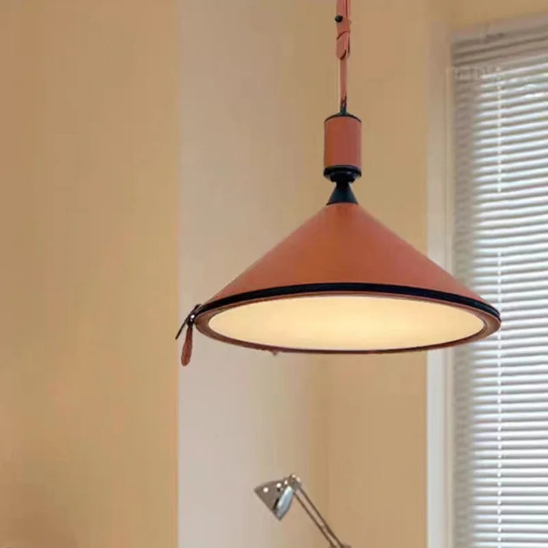 suspension LED en cuir artificiel pour décoration d'intérieur - vue 5 sur 15