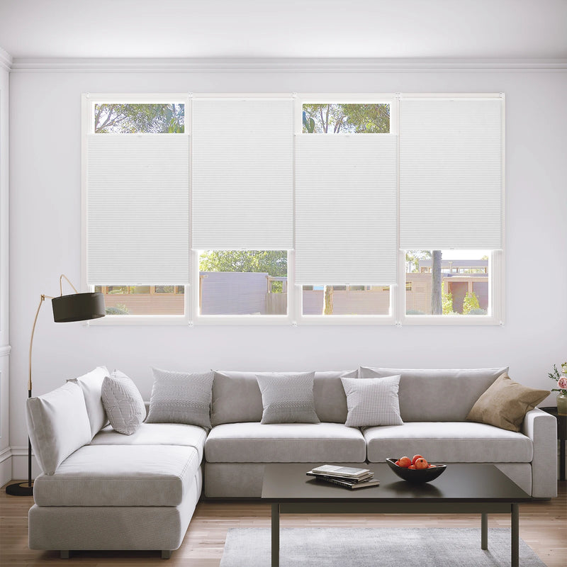 Store plissé alvéolé occultant thermique sans perçage fenêtre