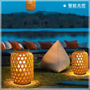 lanternes en bambou solaires pour décoration de jardin extérieur