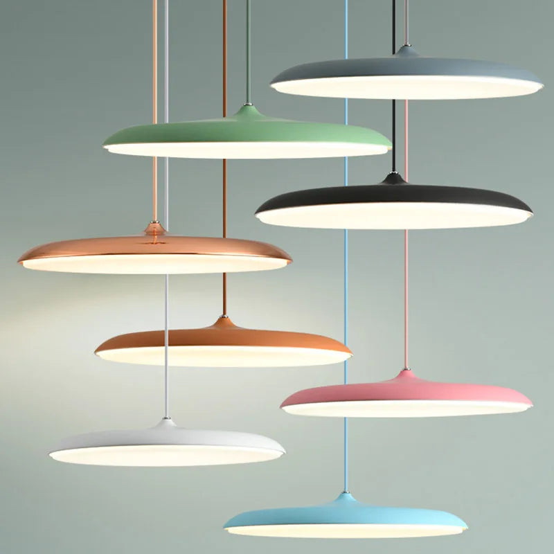 lampe led suspendue design nordique simple avec soucoupe volante - vue 4 sur 14