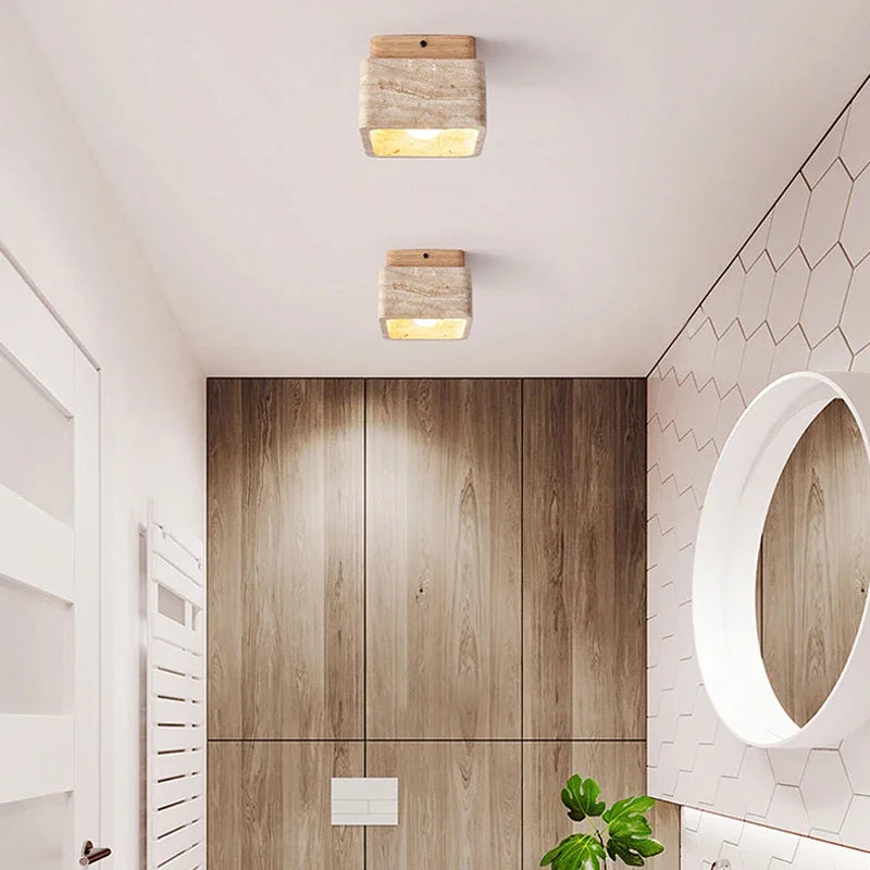 plafonnier rétro en pierre de grotte design silencieux et surprenant - vue 4 sur 7