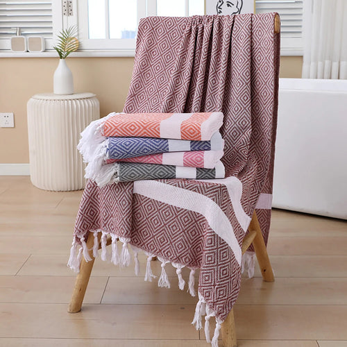 serviette de plage turque coton motif tissé
