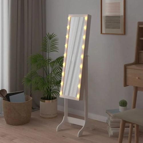 White floor mirror with white LED 34x37x146 cm, home decoration wall Deco living room decoration - vue 4 sur 7