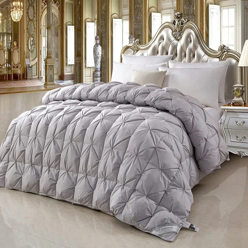 100% white goose down comforter, high-quality five-star hotel twisted flower comforter, pure cotton winter thick comforter - vue 6 sur 11
