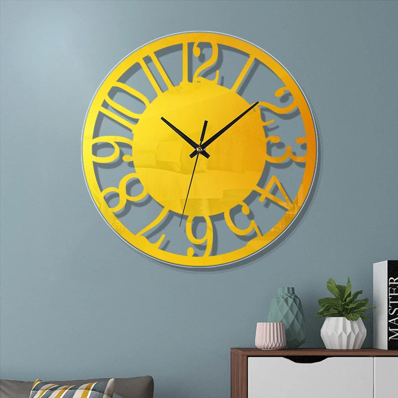 minimalist transparent wall clock with elegant Arabic numerals