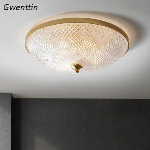 plafonnier en cuivre et verre pour décoration loft moderne