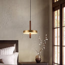 lustre nordique en bois et métal doré réglable pour intérieur