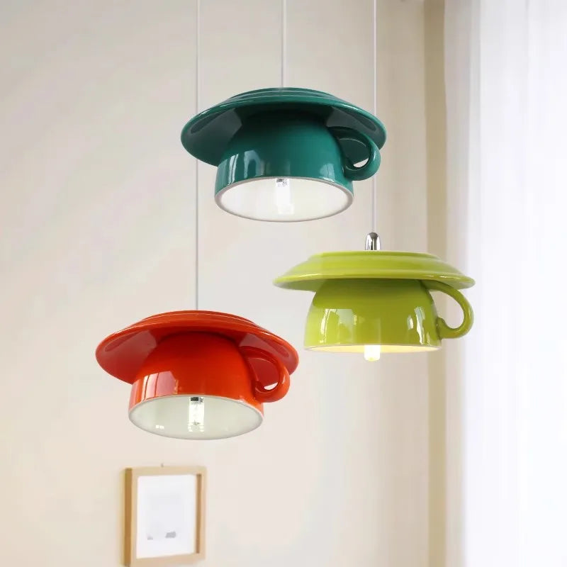 suspension moderne en céramique led théière pour cuisine - vue 10 sur 30