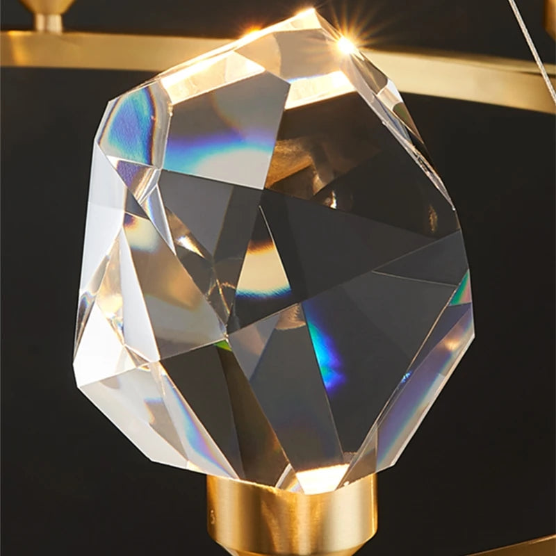 lustre nordique led en cristal pour décoration intérieure - vue 6 sur 13