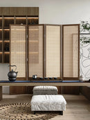 Chinese style rattan folding screen, mobile partition, living room covering, household bedroom, homestay