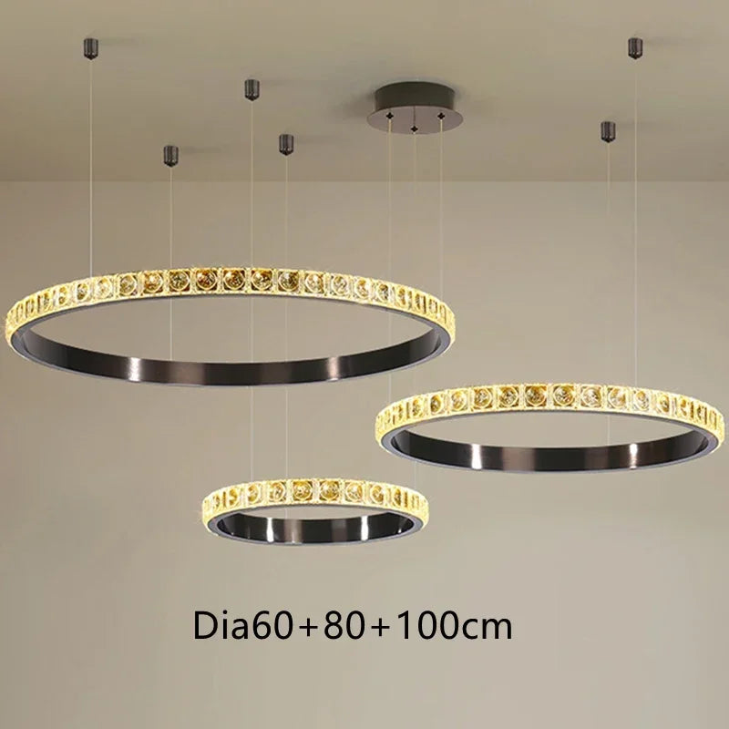 lustre de luxe en cristal pour hôtel et villa - vue 7 sur 12