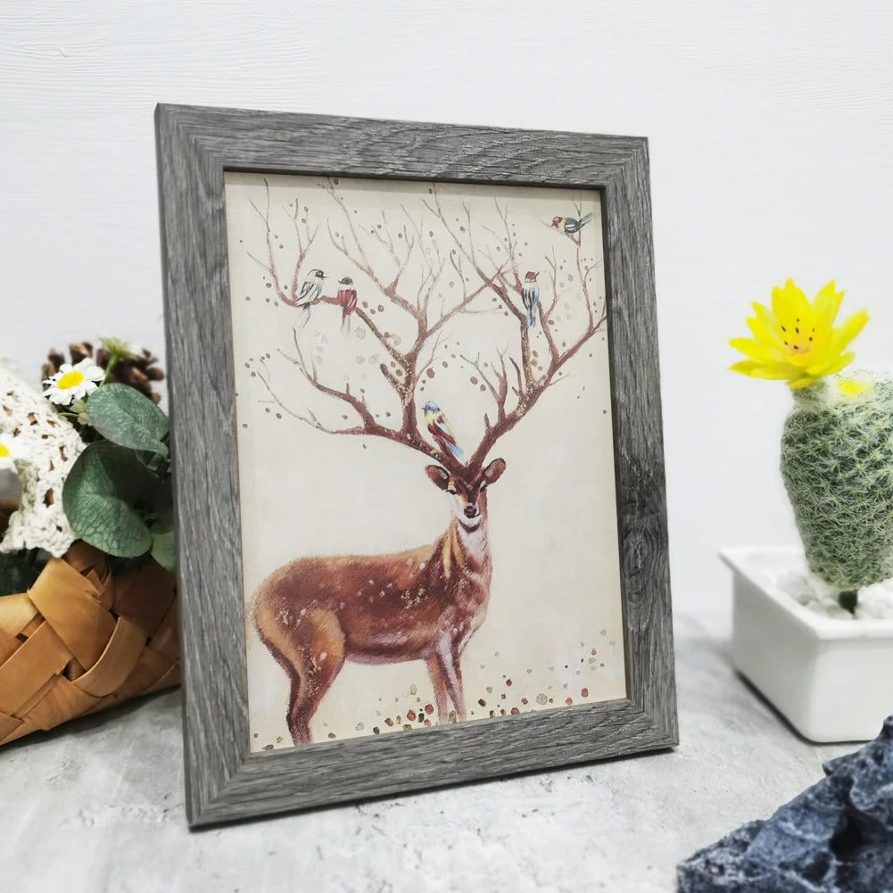 cadre photo rétro en bois pour décoration de bureau - vue 10 sur 10