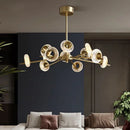 Nordic cracked glass chandelier with modern minimalist LED