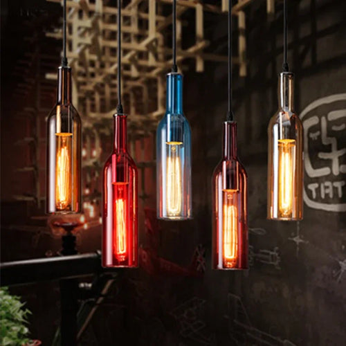 lustre nordique créatif moderne en forme de bouteille de bière