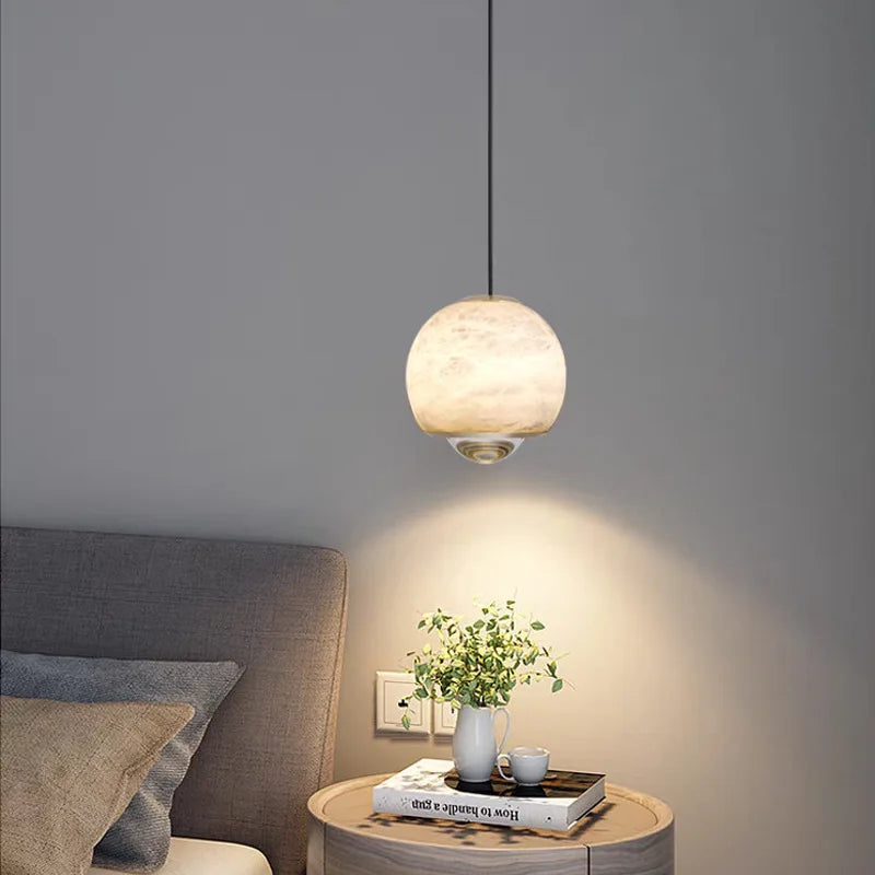suspension nordique en marbre led pour île cuisine - vue 4 sur 7