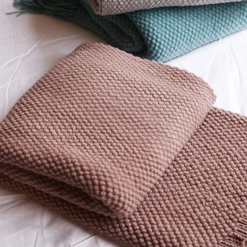 plaid tricoté douillet style moderne pour salon chambre