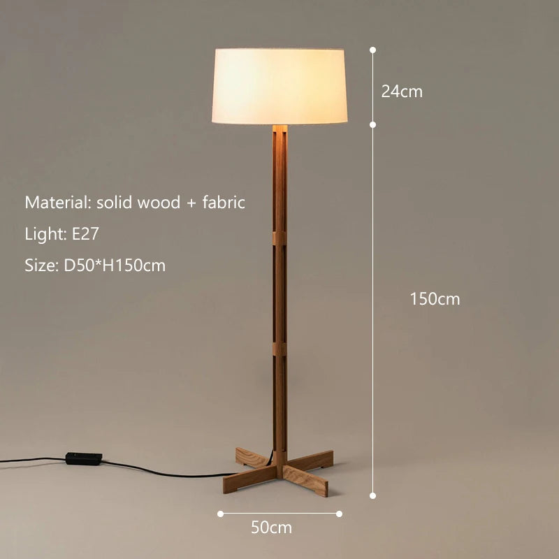 lampadaire en bois style wabi sabi pour décoration intérieure moderne