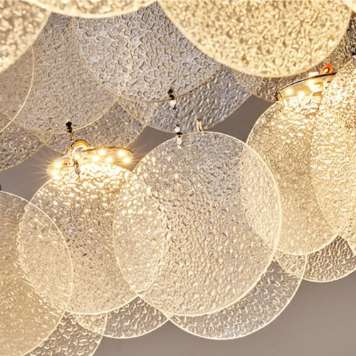plafonnier led moderne en acier inoxydable et verre pour décoration intérieure
