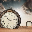 12 Inch Silent Retro Wall Clock Quartz Decorative Table Dial Battery Non-Ticking Digital Clocks for Bedroom,Black