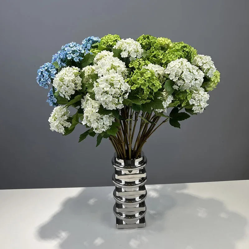 boule de neige florale en soie décoration mariage fausses fleurs hortensia - vue 7 sur 13