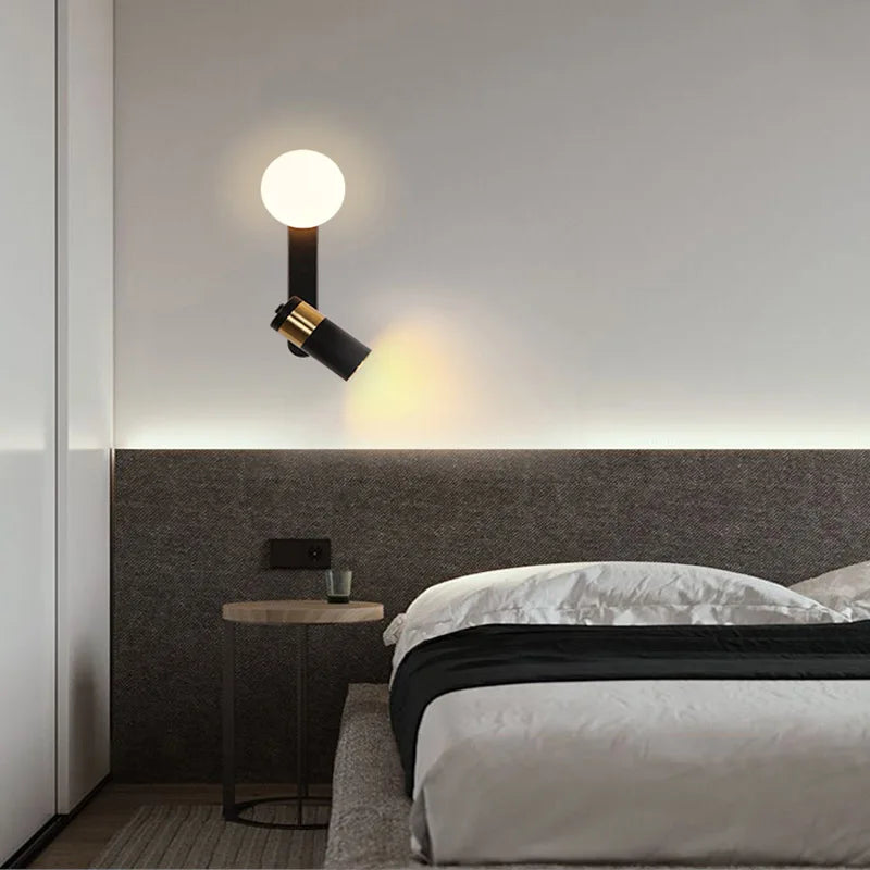 Modern minimalist nordic style rotating LED wall light - vue 6 sur 7