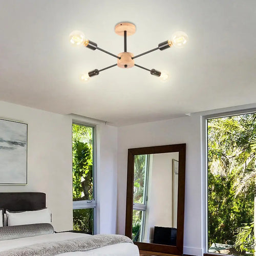 lustre moderne en forme d'araignée avec 4 prises d'éclairage