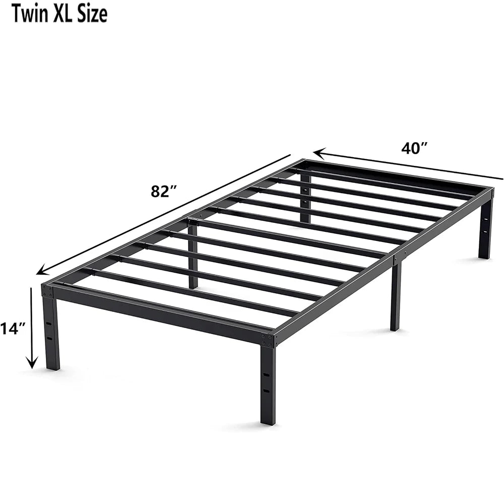 Metal Bed Frame – Heavy Duty Mattress Foundation with Anti-slip Steel Slat Support, Durable Platform Base with Underbed Storage - vue 10 sur 12