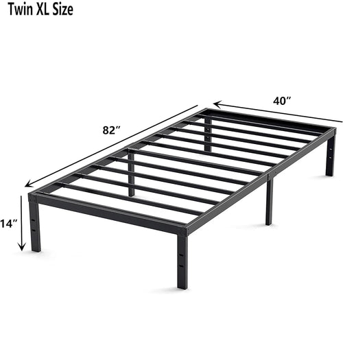 Metal Bed Frame – Heavy Duty Mattress Foundation with Anti-slip Steel Slat Support, Durable Platform Base with Underbed Storage - vue 11 sur 12