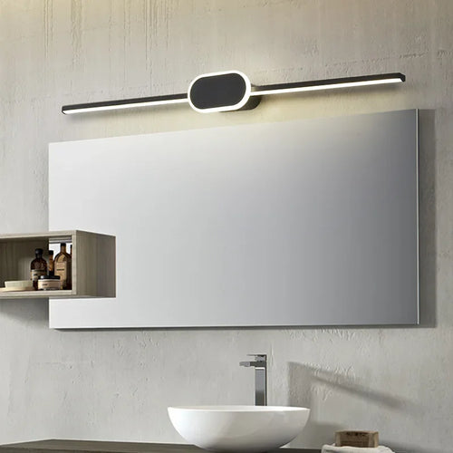 Lampe de applique murale LED moderne 60CM miroir décor longue bande lumineuse ronde base carrée ou appliques murales toilette douche hôtel éclairage lustre - vue 3 sur 10