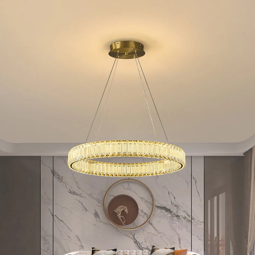 lustre moderne led en cristal style vintage pour villa
