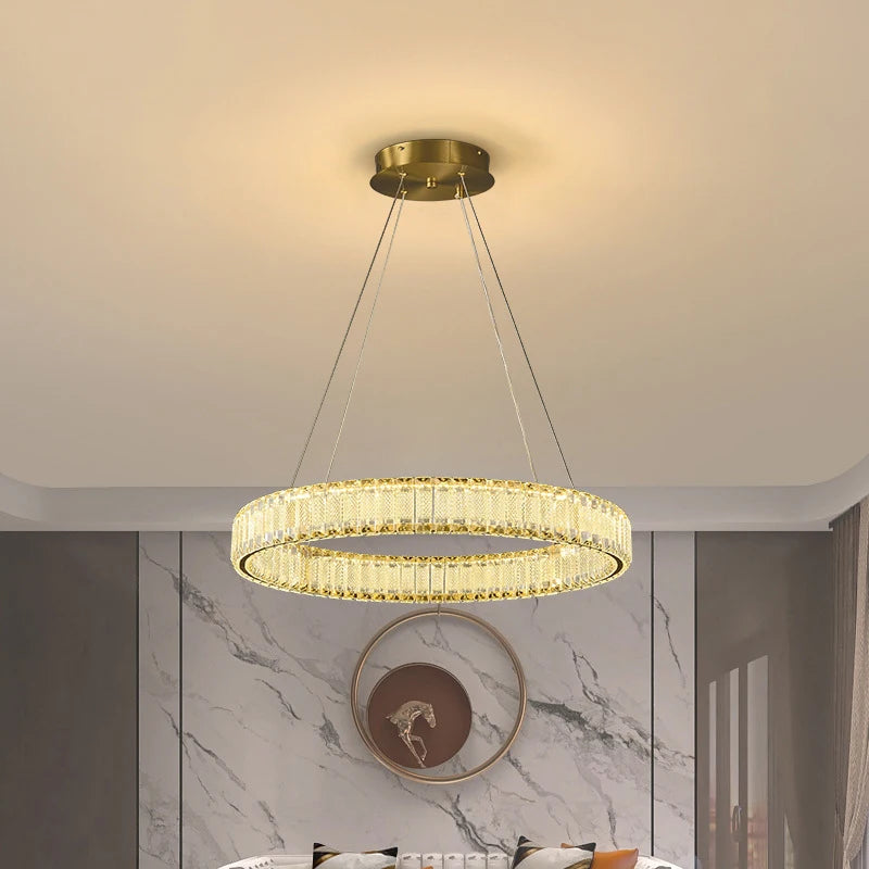 lustre moderne led en cristal style vintage pour villa - vue 6 sur 17