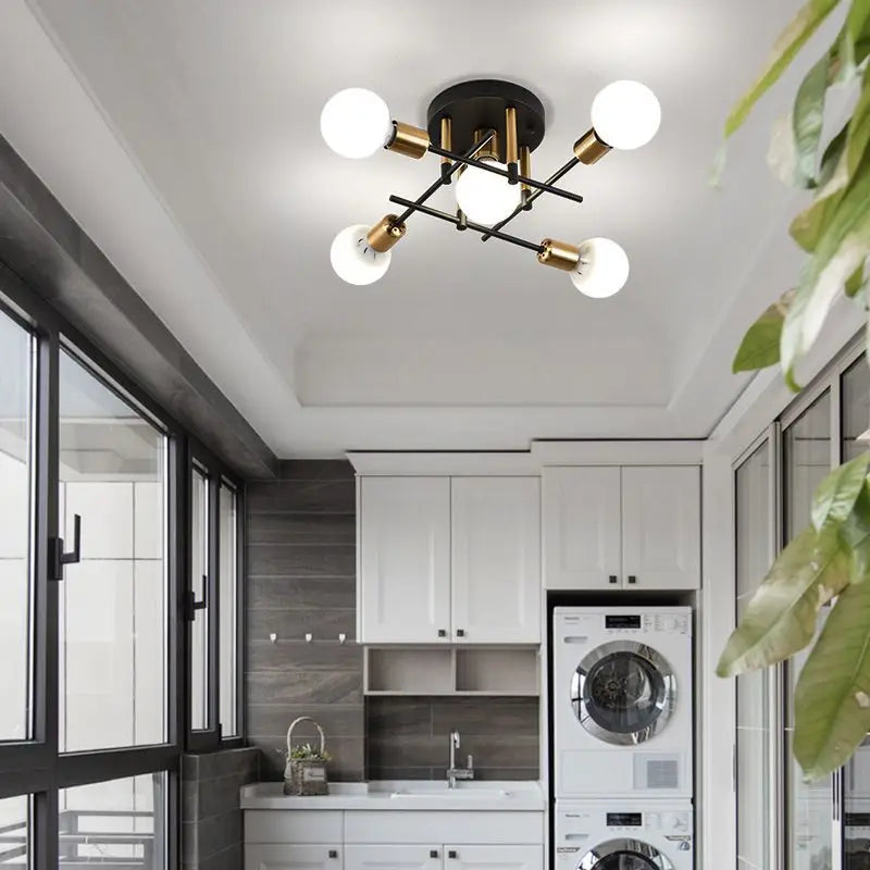 plafonnier nordique créative multi-tête simple moderne - vue 7 sur 12